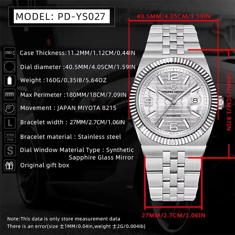 Pagani Design Land Dweller Silver-tone Sporty Men's Watch- PD-YS027